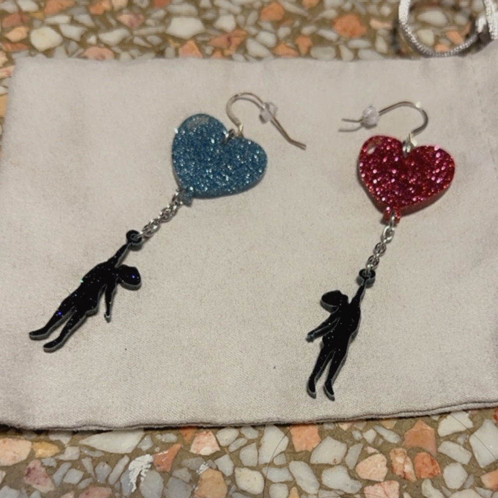 3D Printer earrings - hearts $16